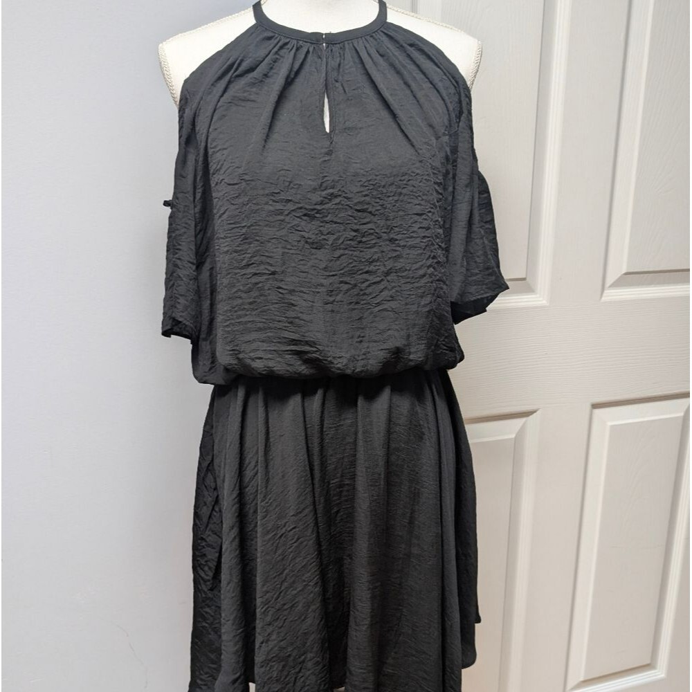 Dance & Marvel Black Halter Off The Shoulder Mini Dress Size L